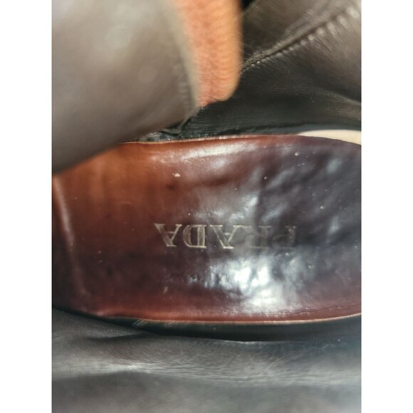 Prada Leather Boots 10 US 11 Brown Soft Flowers Cotto Embroidered - Picture 9 of 14